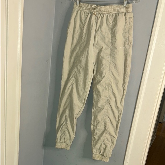 Tan Track Pants with Elastic Cuffs and Relaxed Fit - Picture 1 of 8